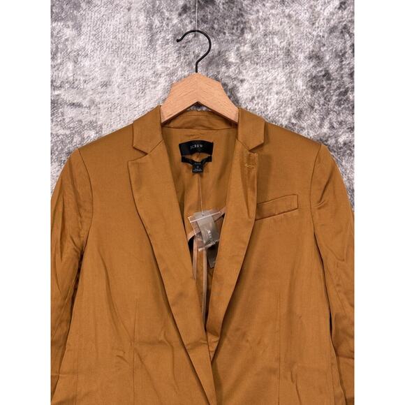 New J Crew Jacket 0 Womens Alfie Blazer Single Button In Gramercy Twill - Picture 2 of 9